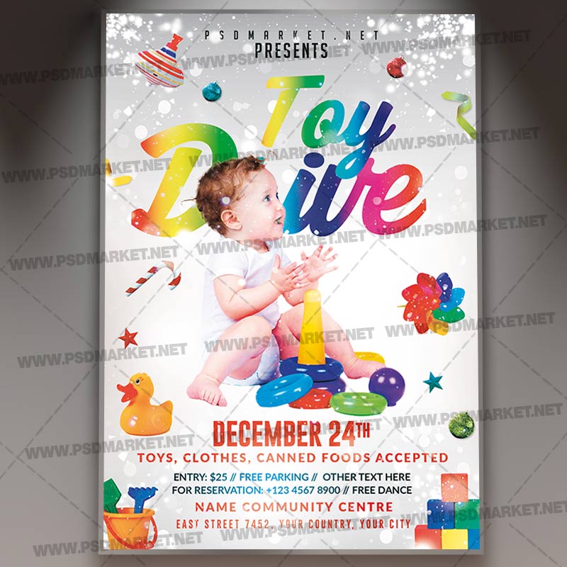 Download Toy Drive Night Flyer - PSD Template