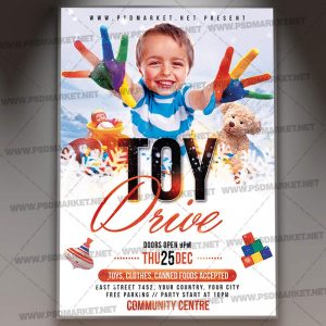 Download Toy Drive Party Flyer - PSD Template