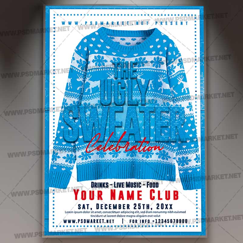 Download Ugly Sweater Event Flyer - PSD Template