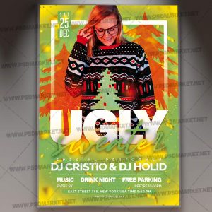 Download Ugly Sweater Night Flyer - PSD Template