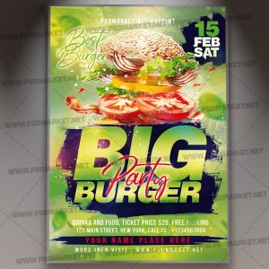Download Burger Party Flyer - PSD Template
