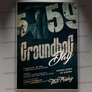 Download Groundhog Day Party - Flyer PSD Template