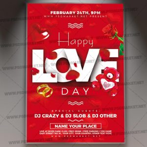 Download Happy Valentines Day My Love Flyer - PSD Template