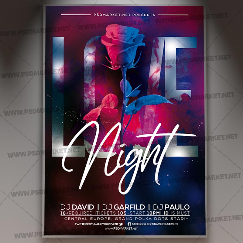 Download Love Night Event Template - Flyer PSD