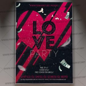 Download Love Party Night Template - Flyer PSD