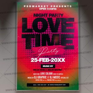 Download Love Time Party Flyer - PSD Template