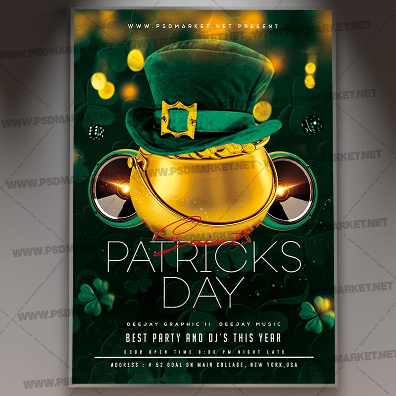 Download Saint Patricks Club Party Template - Flyer PSD