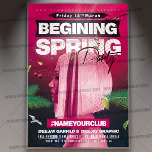 Download Begining Spring Party Template - Flyer PSD