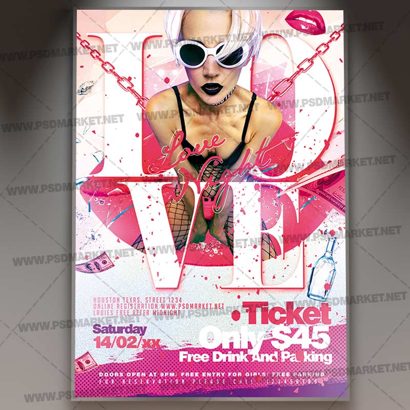 Download Love Night Party Event Template - Flyer PSD