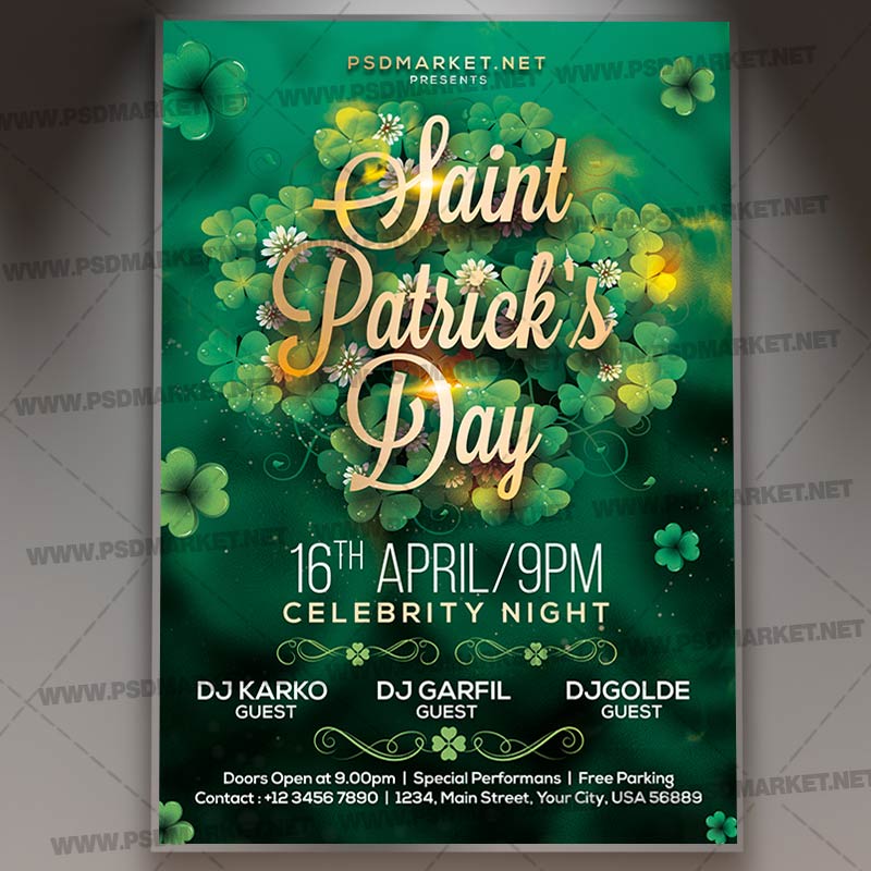 Download Patricks Day Party Template - Flyer PSD