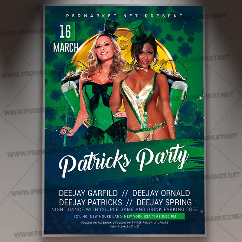 Download Patricks Party Template - Flyer PSD