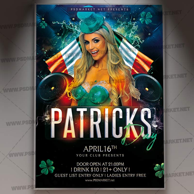 Download Saint Patricks Club Night Template - Flyer PSD