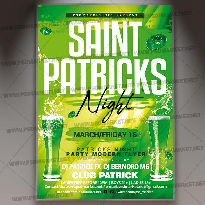 Download Saint Patricks Night Party Template - Flyer PSD