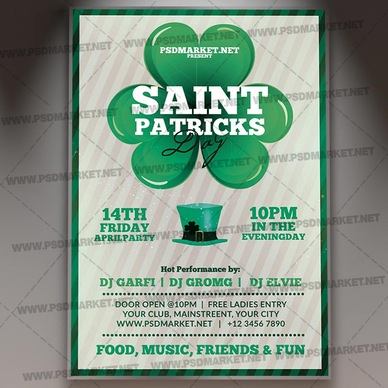 Download St. Patricks Day Event Night Template - Flyer PSD