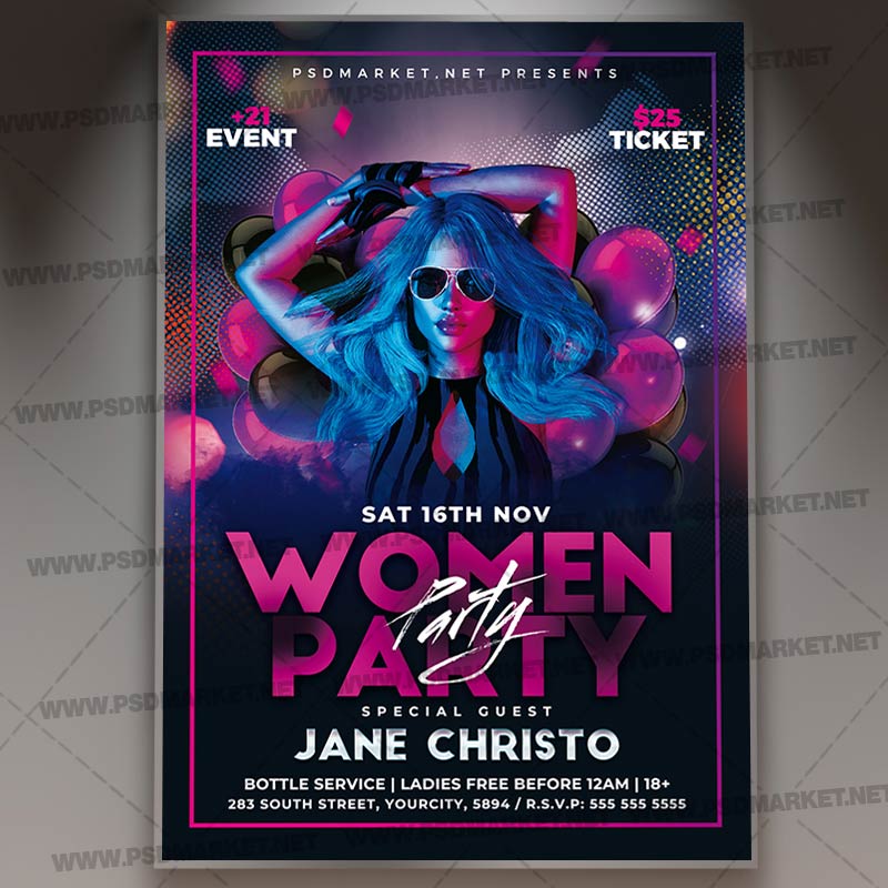 Download Womens Party Night Template - Flyer PSD