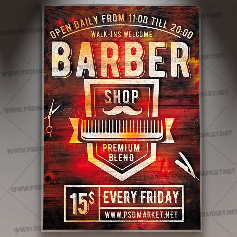 Download Barbershop Event Template - Flyer PSD