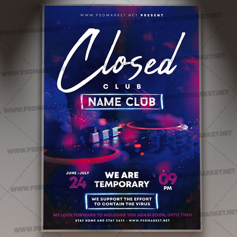 Download Closed Club Template - Flyer PSD