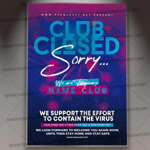 Download Club Closed Template - Flyer PSD