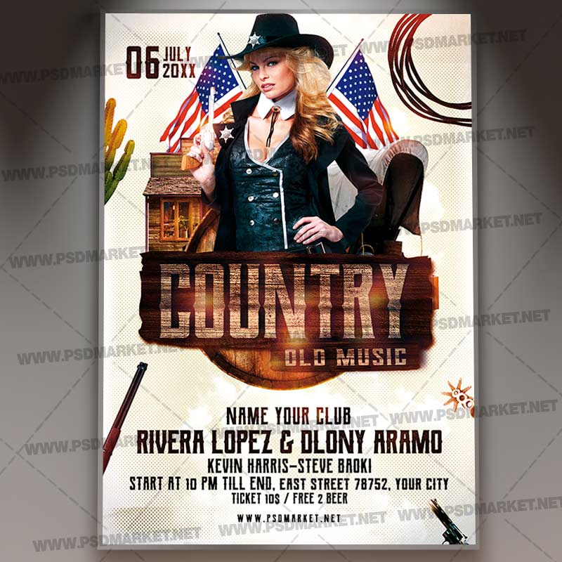 Download Country Music Night Template - Flyer PSD