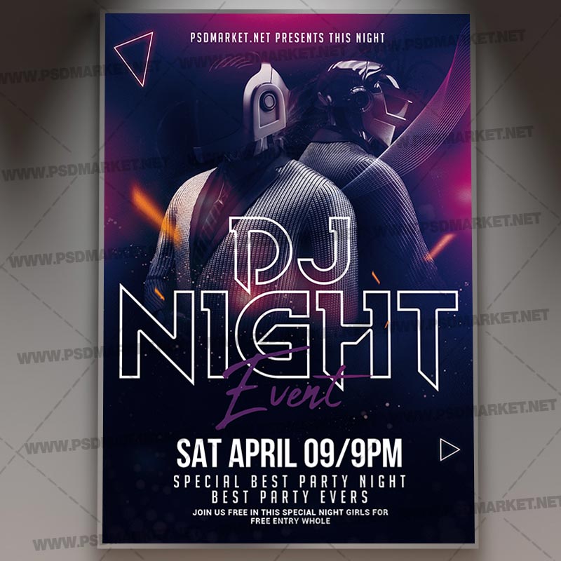Download DJ Night Event Template - Flyer PSD