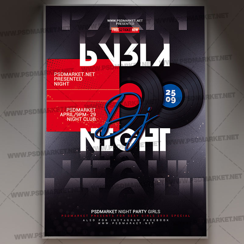 Download DJ Night Party Event Template - Flyer PSD