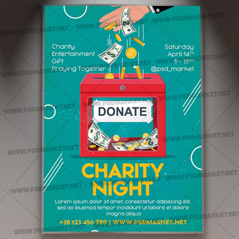 Charity Night Template - Flyer PSD