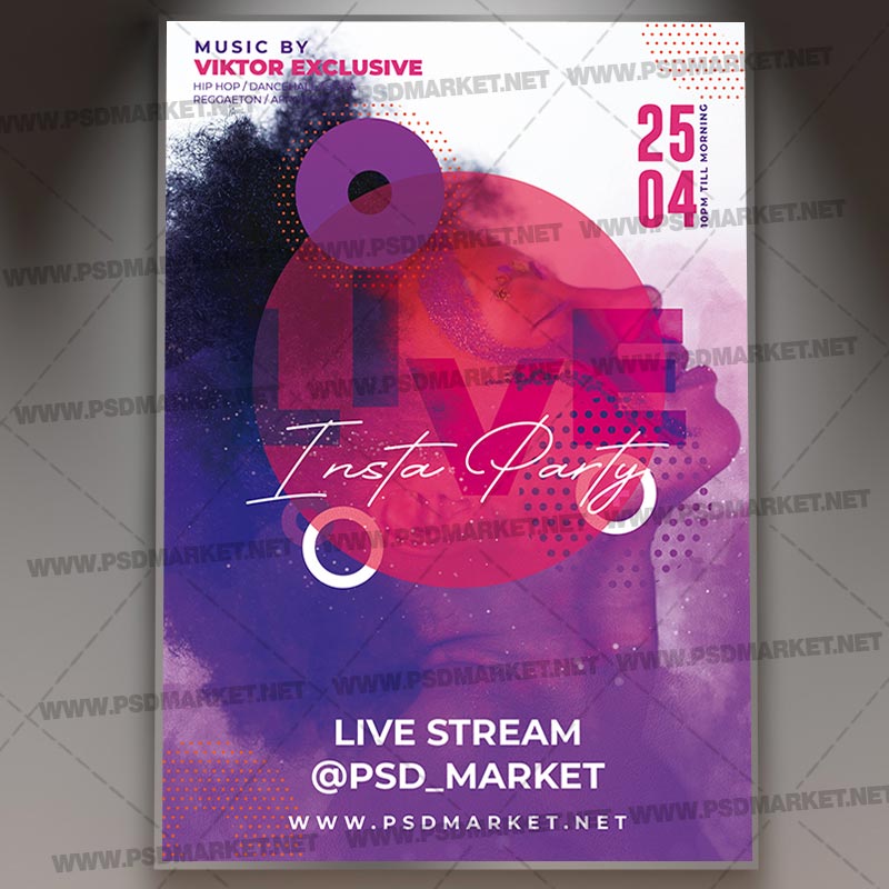 Download Instagram Live Party Template - Flyer PSD