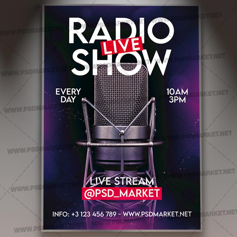 Download Live Radio Show Template - Flyer PSD