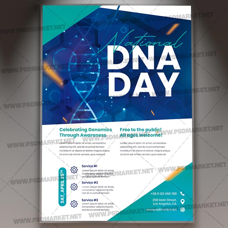 Download National Dna Day Template - Flyer PSD