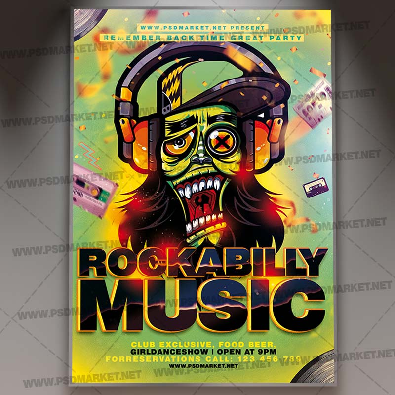 Download Rockabilly Music Template - Flyer PSD