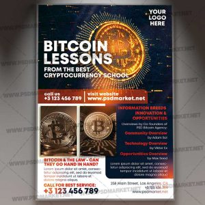 Bitcoin Lessons Template - Flyer PSD