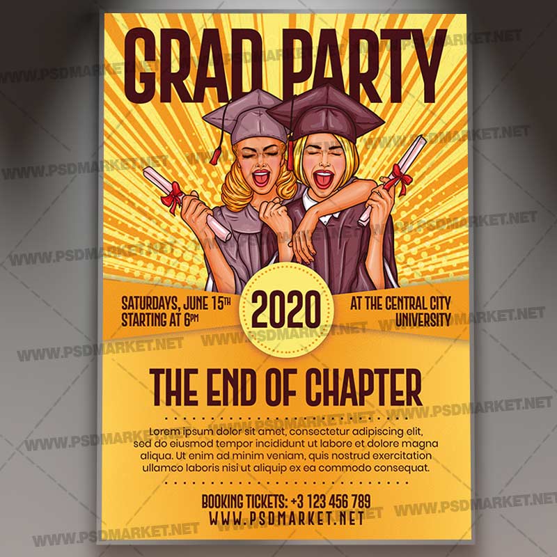 Grad Party 2020 Template - Flyer PSD