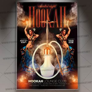 Hookah Oriental Night Template - Flyer PSD
