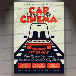Open Air Car Cinema Template - Flyer PSD