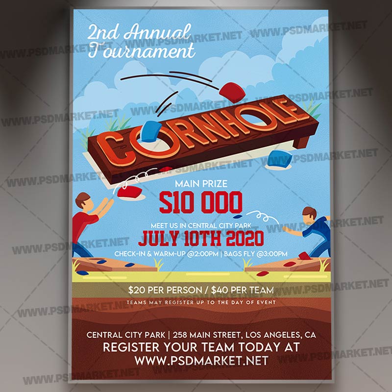 Annual Cornhole Tournament Template - Flyer PSD