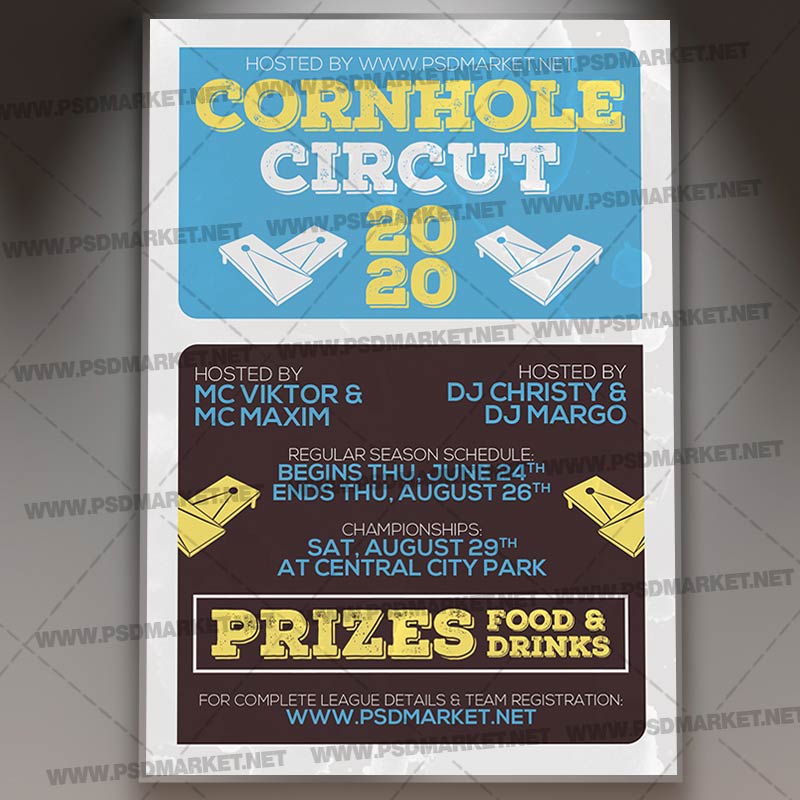 Cornhole Circuit Template - Flyer PSD