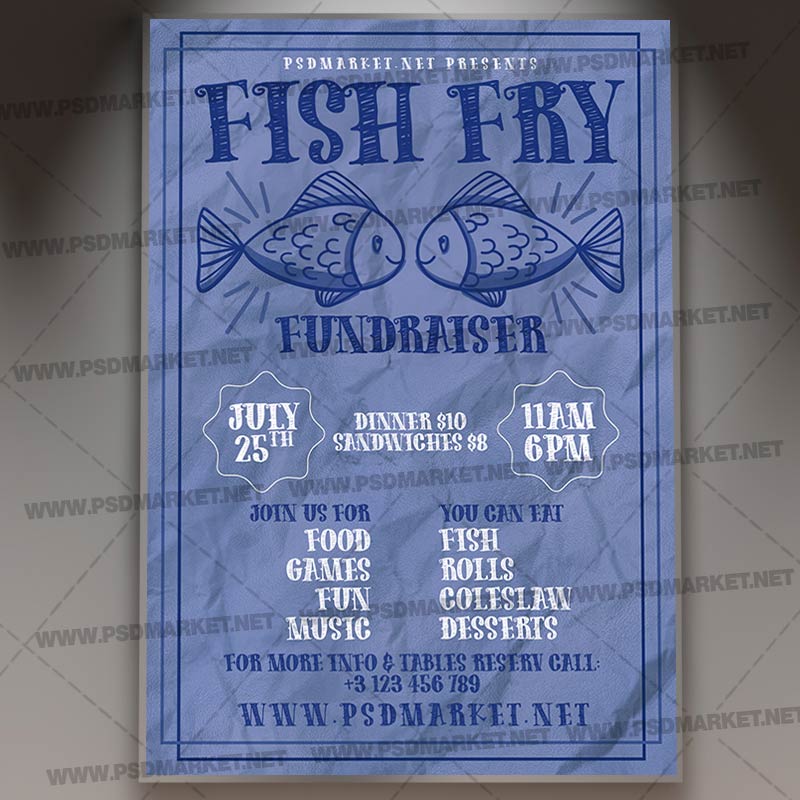 Fish Fry Fundraiser Template - Flyer PSD