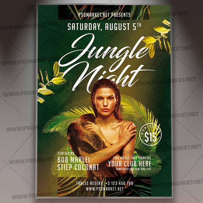 Jungle Night Template - Flyer PSD
