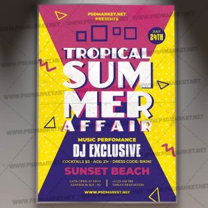 Tropical Summer Affair Template - Flyer PSD