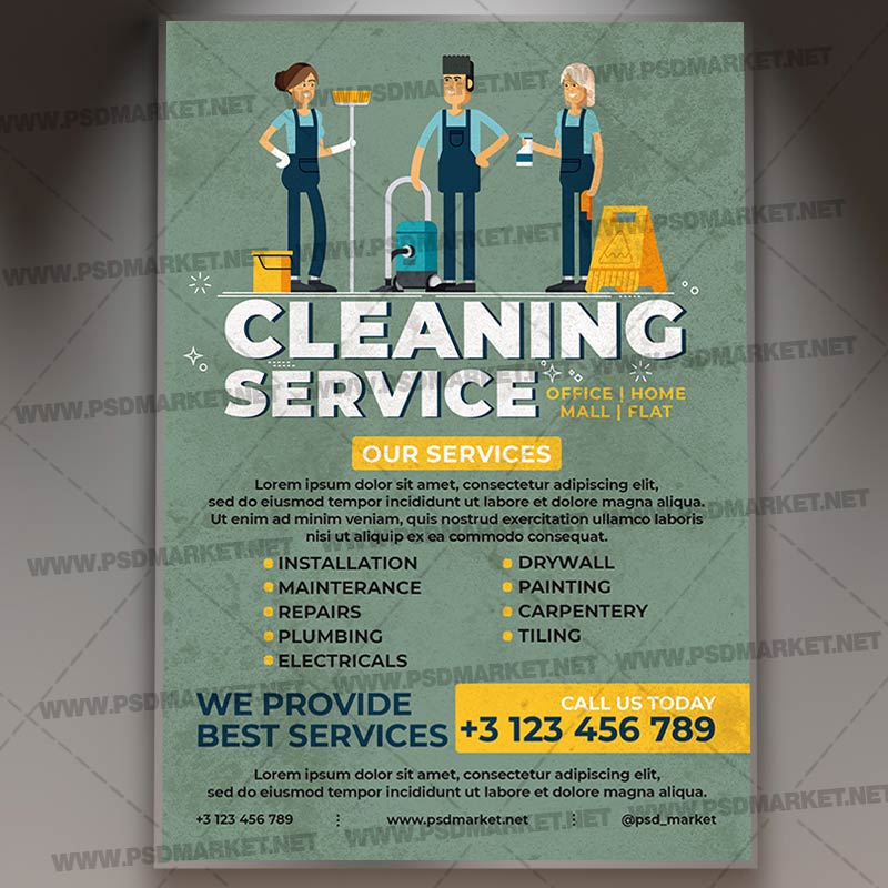 Professional Cleaning Service Template - Flyer PSD