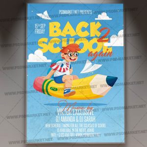 Back to School Again Template - Flyer PSD