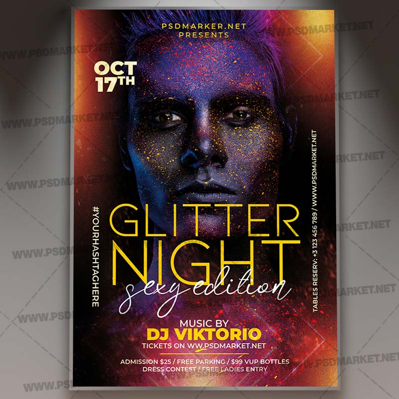 Glitter Night Template - Flyer PSD