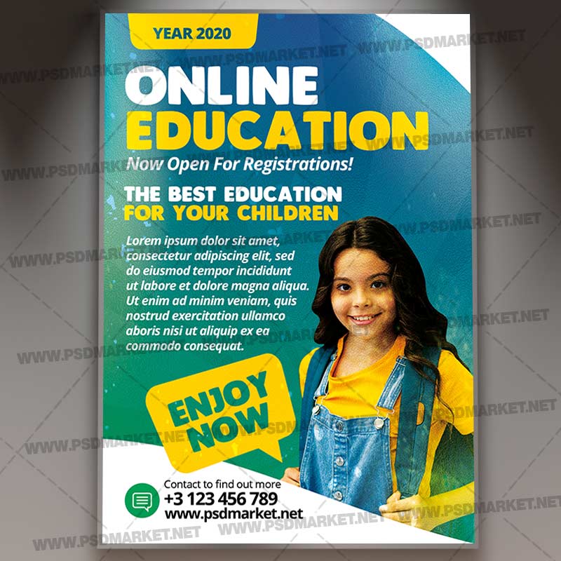 Online Education Template - Flyer PSD