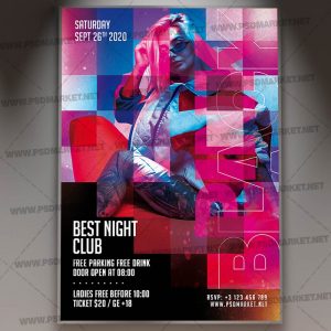 Pink and Black Night Template - Flyer PSD