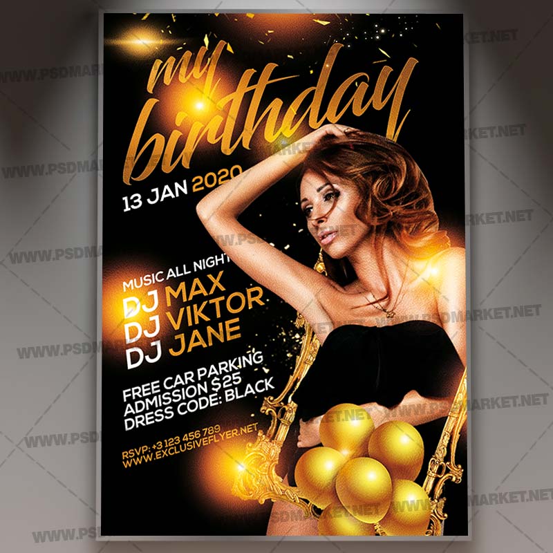 My Birthday Party Template - Flyer PSD
