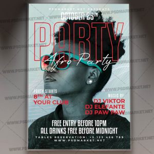 Afro Party Night Template - Flyer PSD