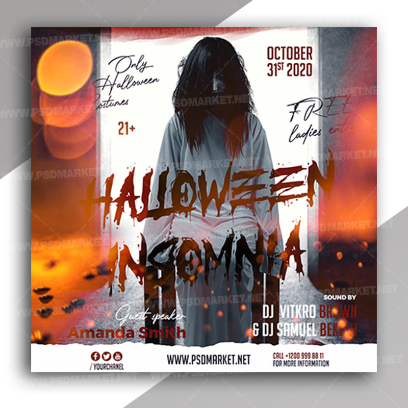 Halloween Insomnia - Instagram Post and Stories Template