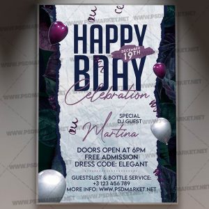 Happy Bday Template - Flyer PSD