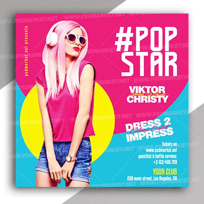 Pop Star - Instagram Post and Stories Template