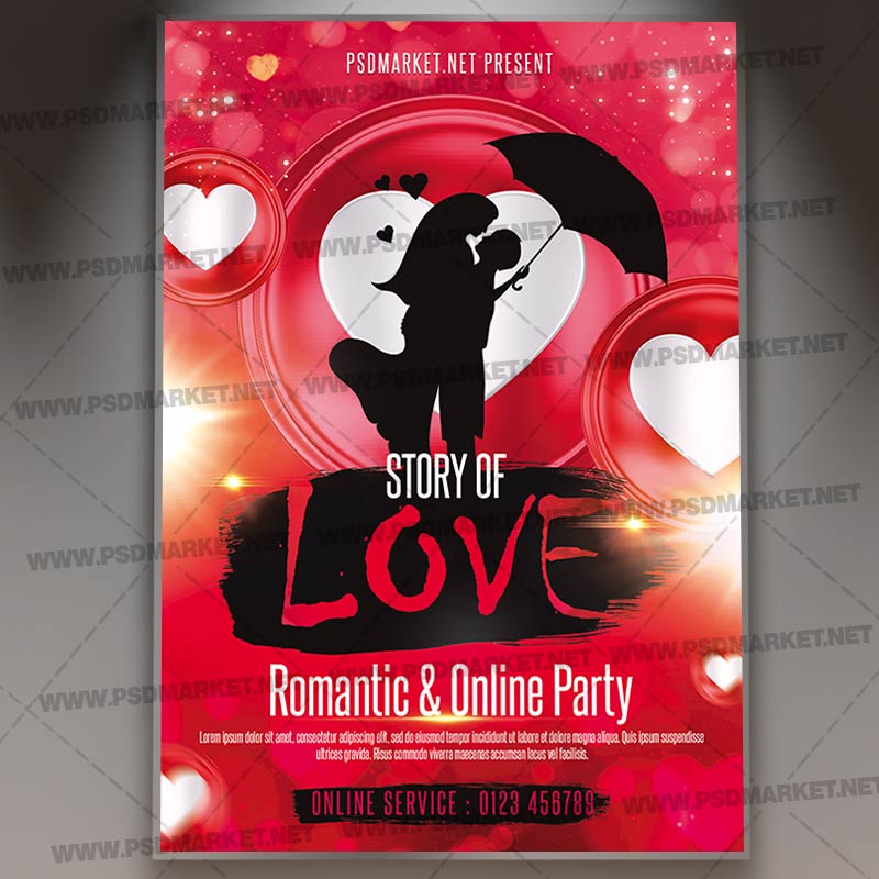 Story of Love Template - Flyer PSD